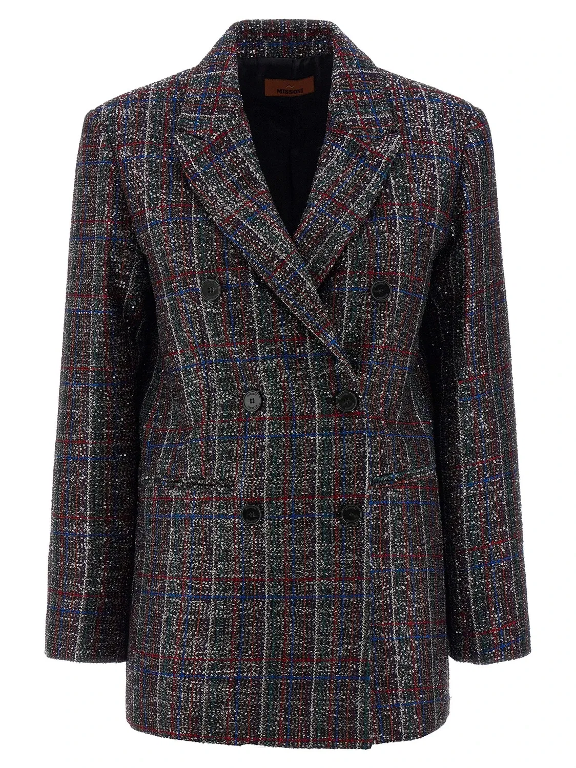 Пиджак в тартан с пайетками Missoni, мультицвет