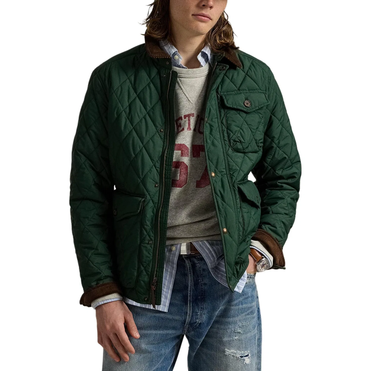 Пуховик стеганый Polo Ralph Lauren Forest Green — фото 2