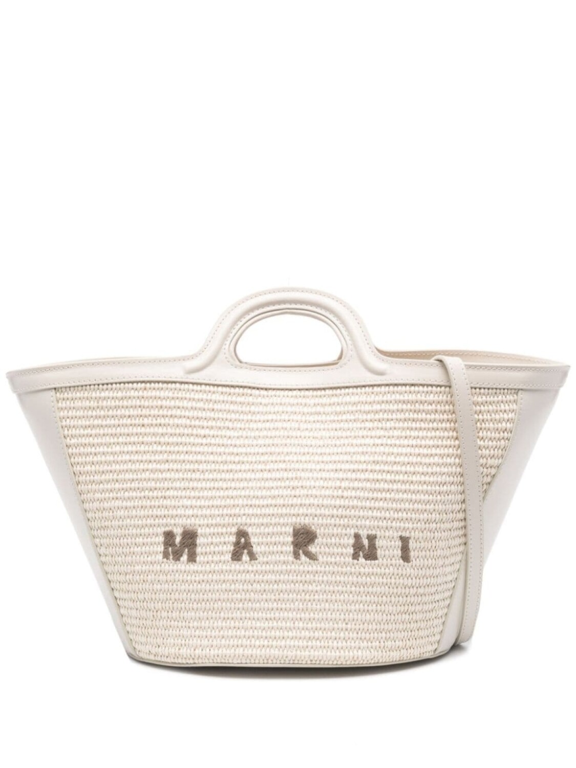 

Marni плетеная сумка-тоут с вышитым логотипом, белый