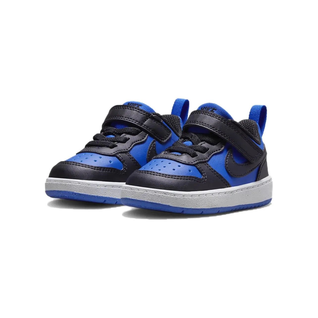 Nike Кроссовки Court Borough Recraft Slip Resistant для малышей, синие, черно-белые — фото 4