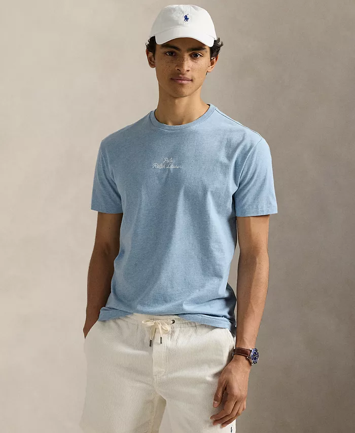 

Мужская классическая футболка с логотипом Polo Ralph Lauren, синий