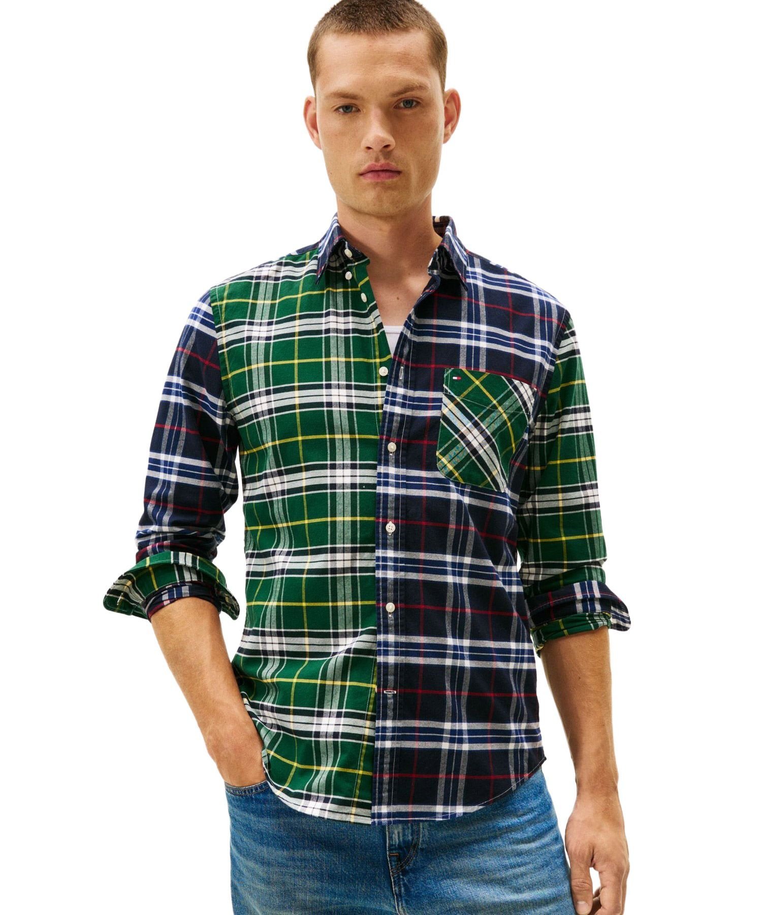 Рубашка из оксфордской ткани с начесом TOMMY HILFIGER, Black 0MS