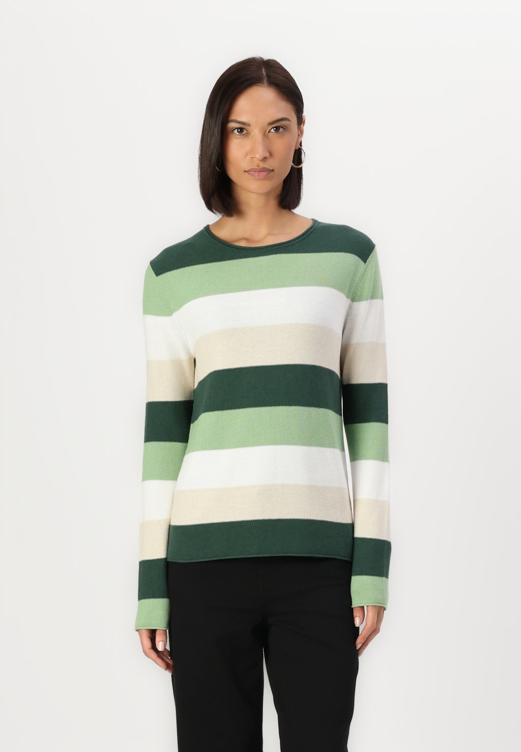 

Джемпер STRUCTURED STRIPED TOM TAILOR, темно-зеленый