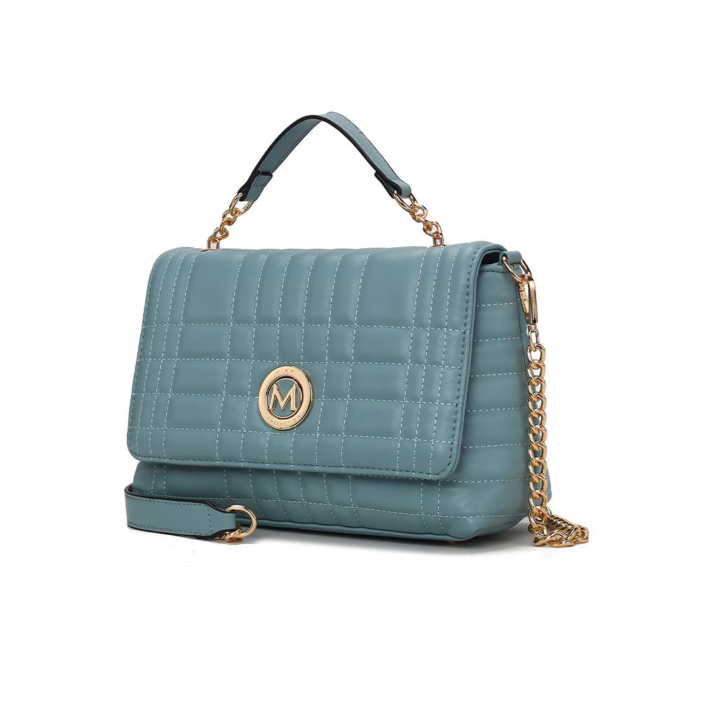 

Женская сумка на плечо Lola Quilted из веганской кожи от Mia K MKF Collection By Mia K., цвет denim