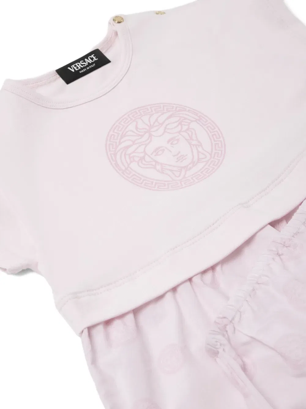 Комплект из платья и платья с графическим принтом Versace Kids, розовый — фото 3