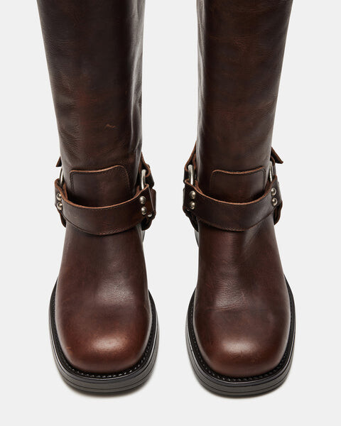 Сапоги женские Steve Madden с пряжками, коричневый — фото 4