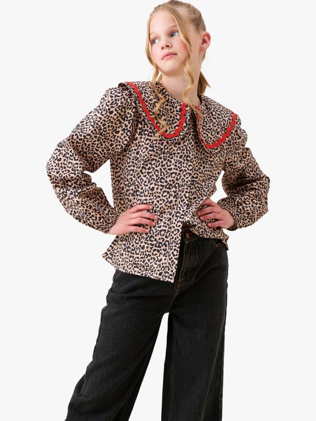 

Хлопковая рубашка с длинными рукавами и воротником с рюшами Angel & Rocket