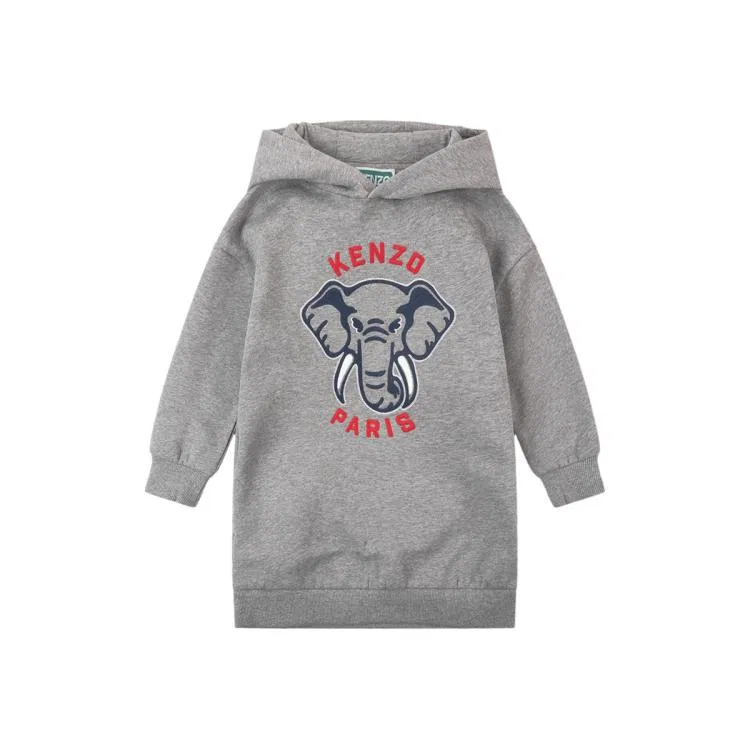 Детская худи с капюшоном тонкая KENZO, Gray