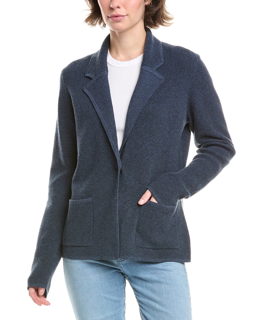 

Форте Кашемир Термальный Кардиган с вырезом лодочкой из смесового кашемира Forte Cashmere, синий