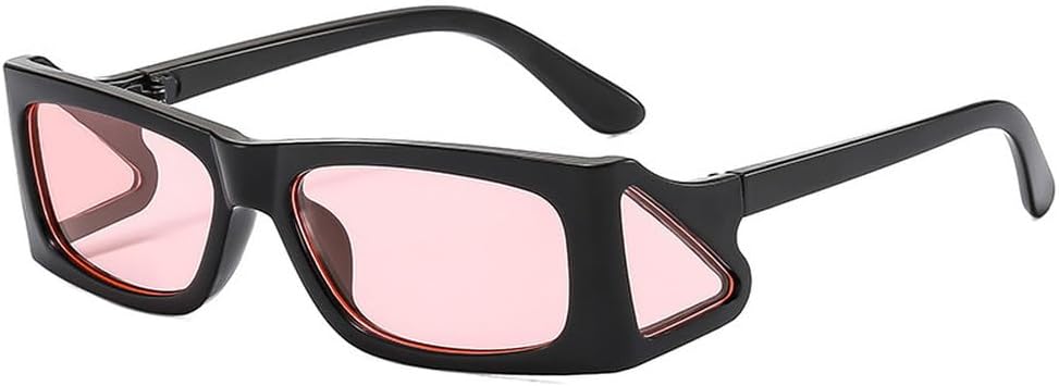 

Модные уникальные маленькие квадратные солнцезащитные очки для женщин в стиле ретро с прозрачными линзами цвета океана, модные панк-солнцезащитные очки с защитой от УФ-излучения UV400 для мужчин HYYZZC, Black Pink