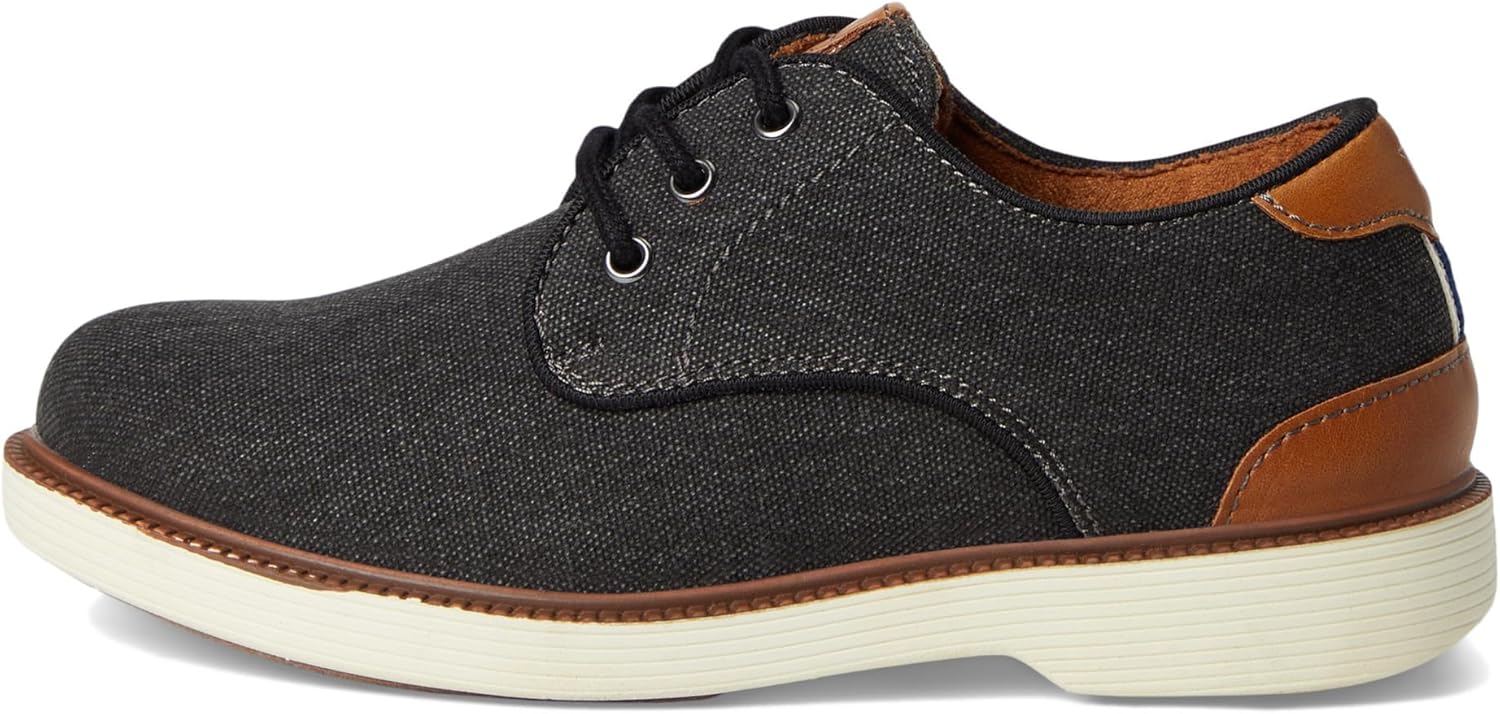 Мужские оксфорды Florsheim Highland из холщовой ткани с простым носком Jr. (для малышей/детей постарше), черный — фото 4