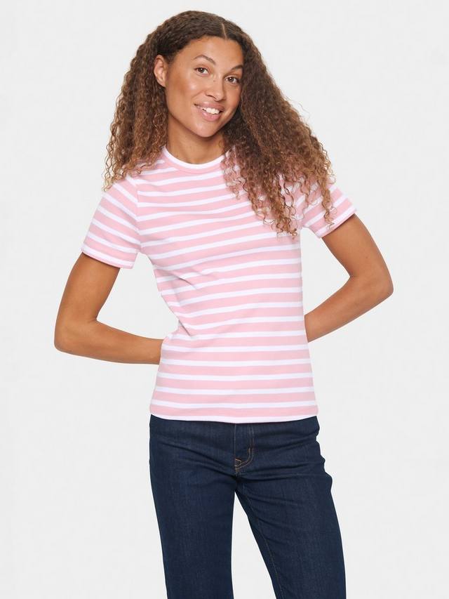 

Богатая футболка из органического хлопка в полоску aster Saint Tropez, цвет Pink/White