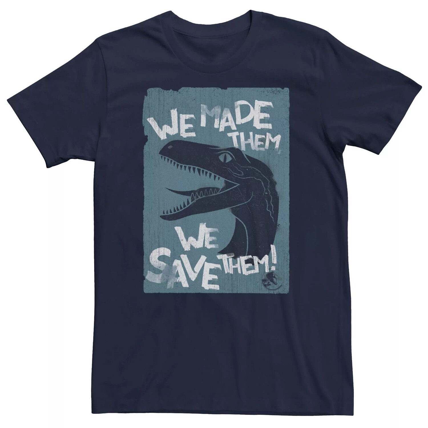 

Мужская футболка Jurassic World Two We Made Them We Save Them, Синяя Licensed Character, синий