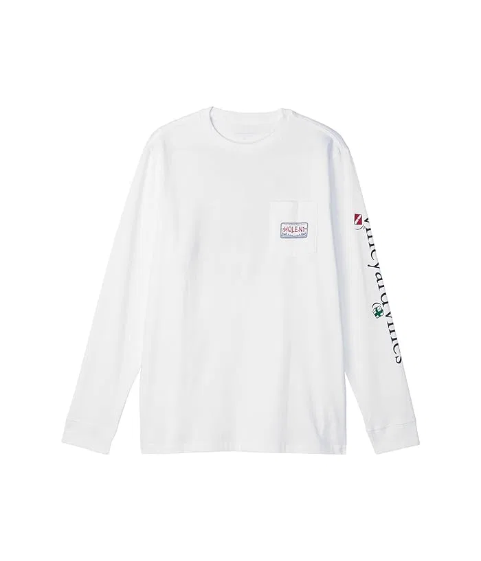 Футболка с длинным рукавом Best Christmas By Par Vineyard Vines Kids, White Cap