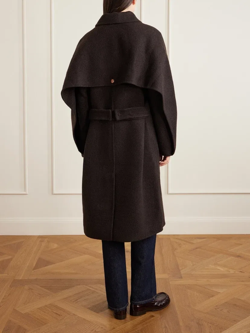 Пальто из смеси ангорского кашемира и шерсти GOD'S TRUE CASHMERE, коричневый — фото 4