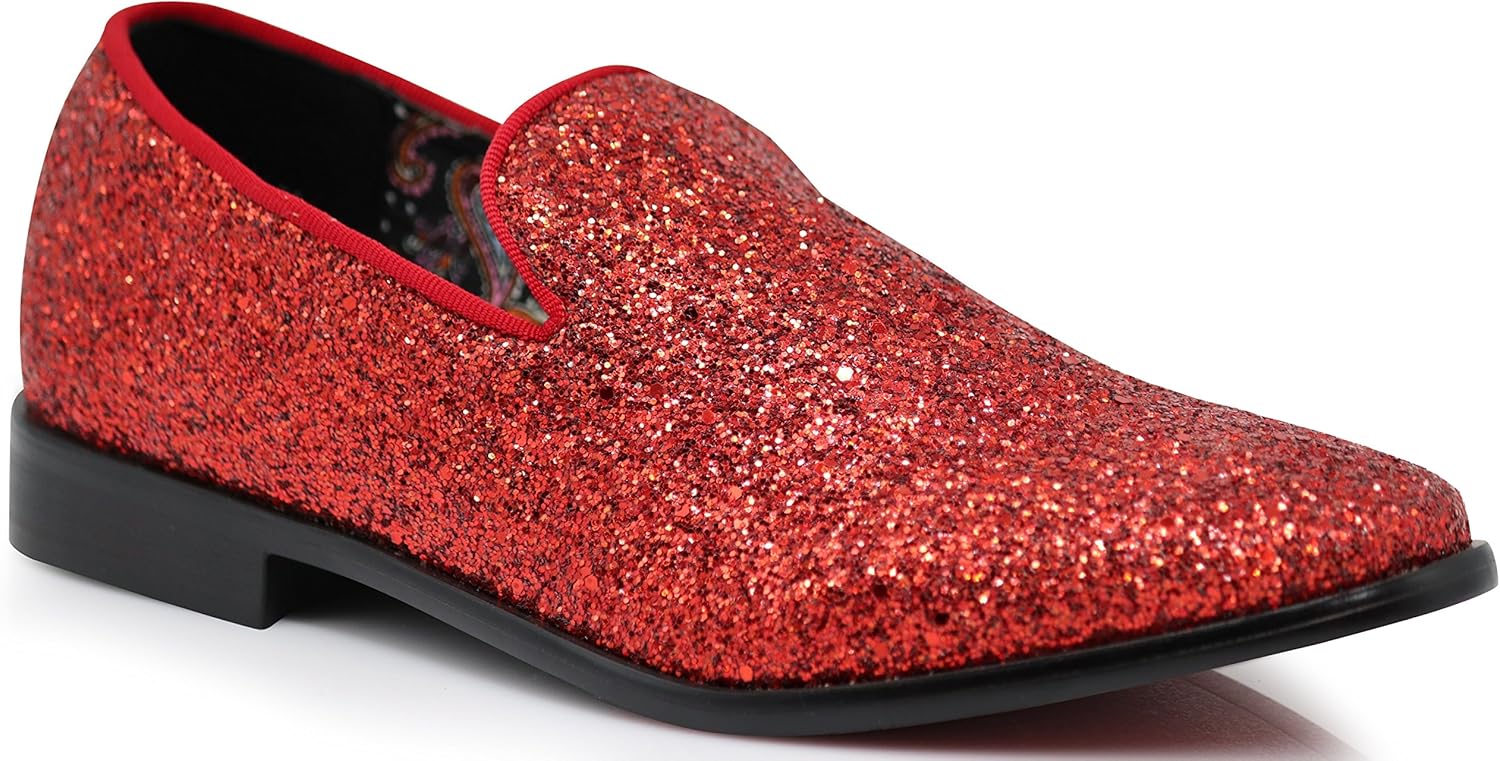 

Мужские винтажные блестящие лоферы SPK04, классические туфли слипоны под смокинг Enzo Romeo, красный