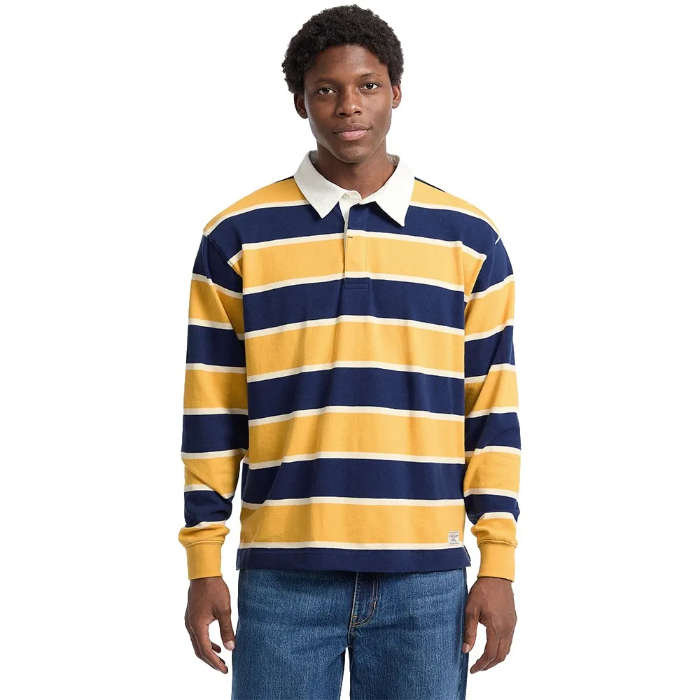 

Поло с длинным рукавом Guess Jeans Rugby Stripe, желтый