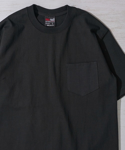 

PRO・TAG Футболка с коротким рукавом из плотной ткани с карманом, черный