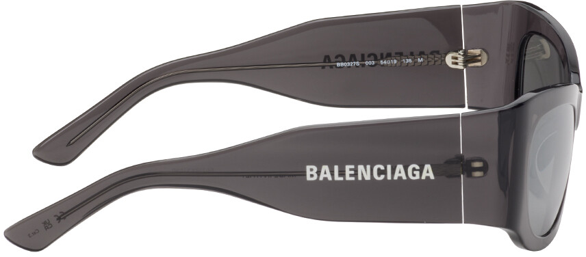 

Серые квадратные солнцезащитные очки Balenciaga, цвет Grey/Grey/Silver