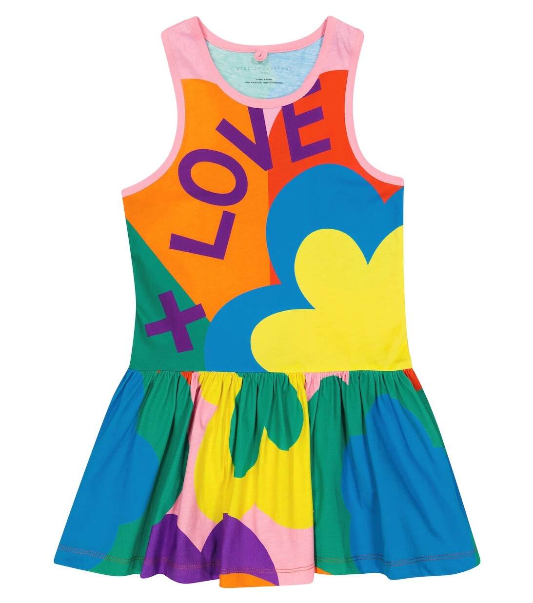 

Платье из хлопка с принтом Stella McCartney Kids, разноцветный