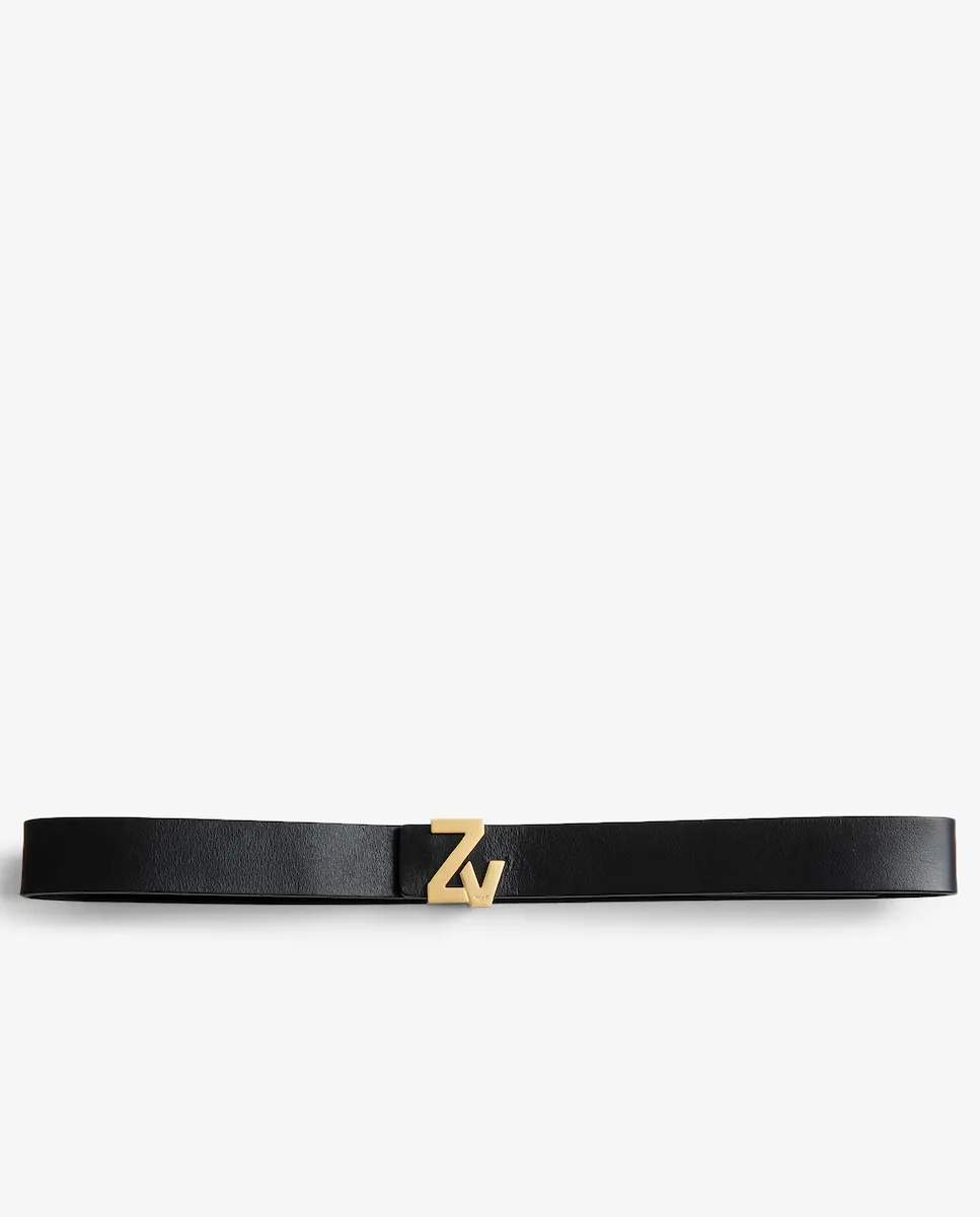 

ZV Initiale La Mini Belt черный кожаный ремень Zadig & Voltaire, черный