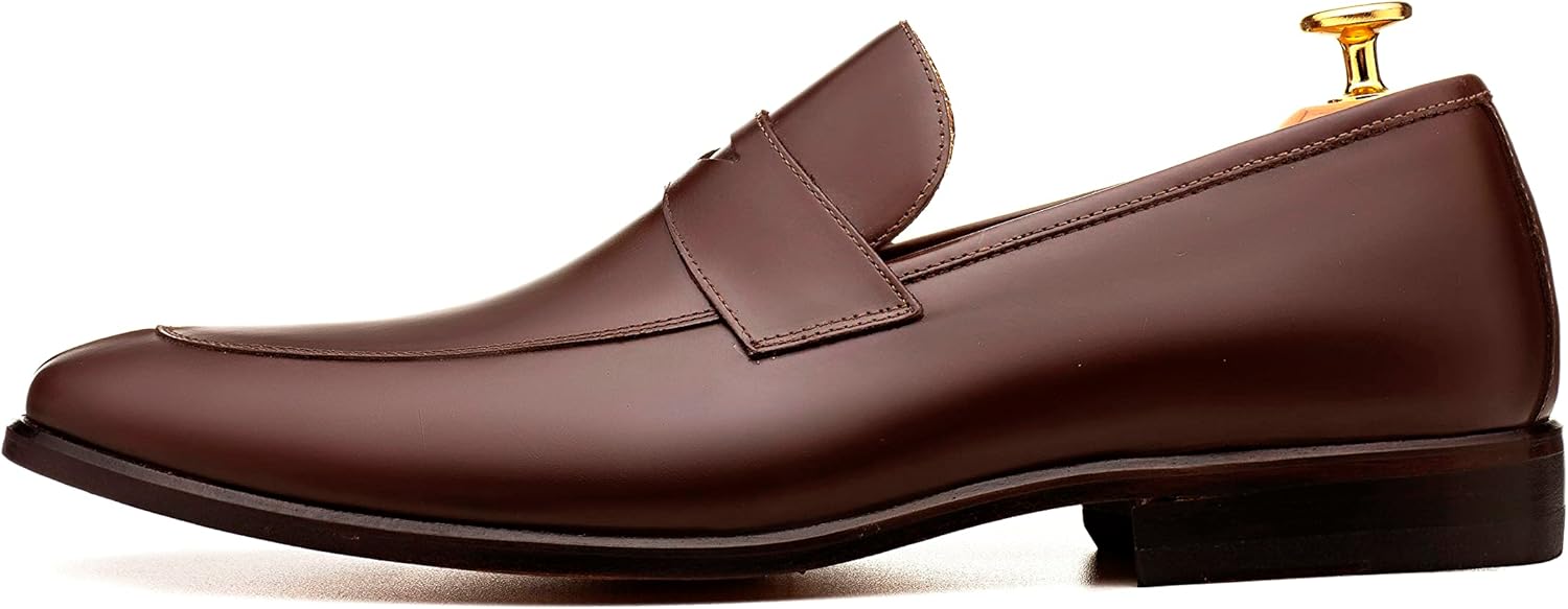 

Классические кожаные туфли-лоферы ADOLFO TURRION, темно-коричневый