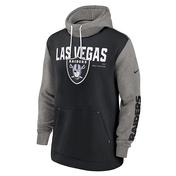 Мужской черный свитшот с капюшоном Las Vegas Raiders в стиле колор-блок Nike — фото 3