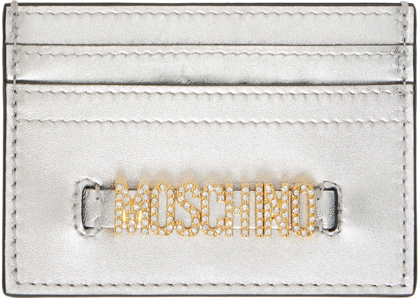 

Фольгированный держатель для карт с серебряным логотипом Moschino