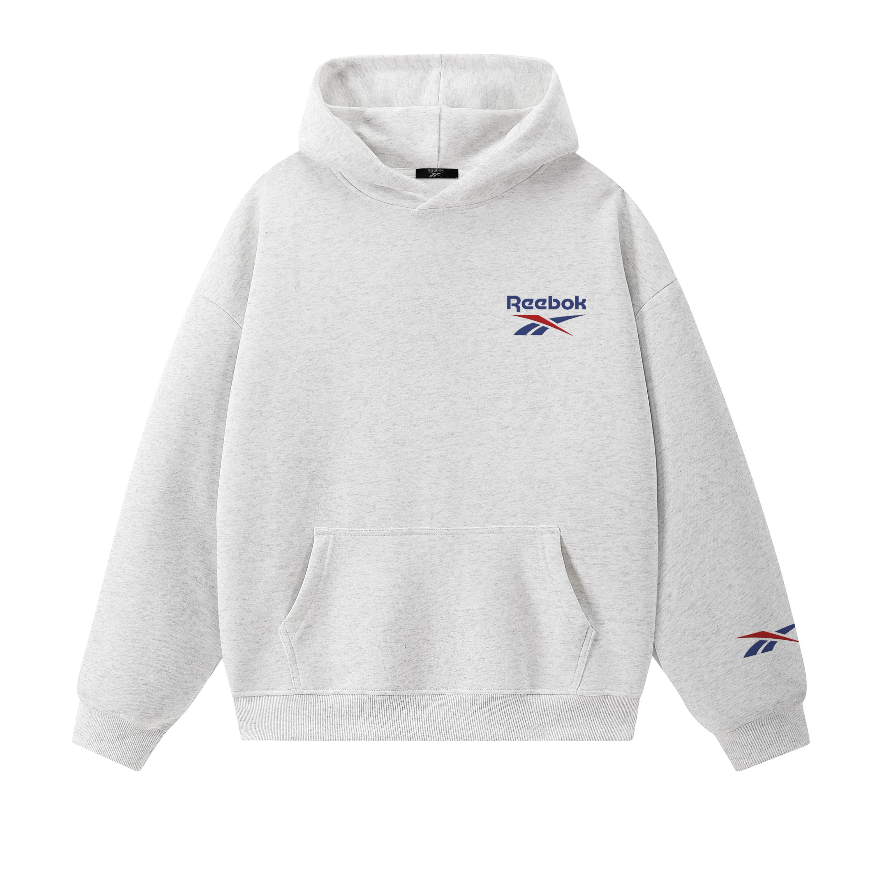 

Толстовка Unisex Hooded Moderate Regular Reebok, белый heather серый