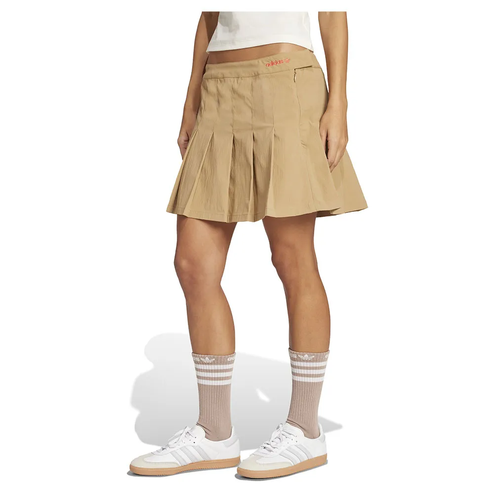

Юбка adidas Originals Pleated skirt, бежевый