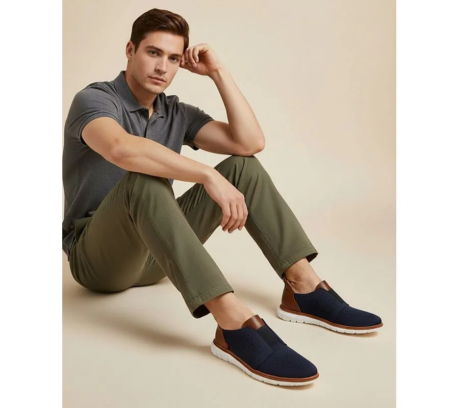 Мужские легкие сетчатые оксфорды South Street с технологией Hands-Free Slip On Marc Joseph New York, темно-синий — фото 2