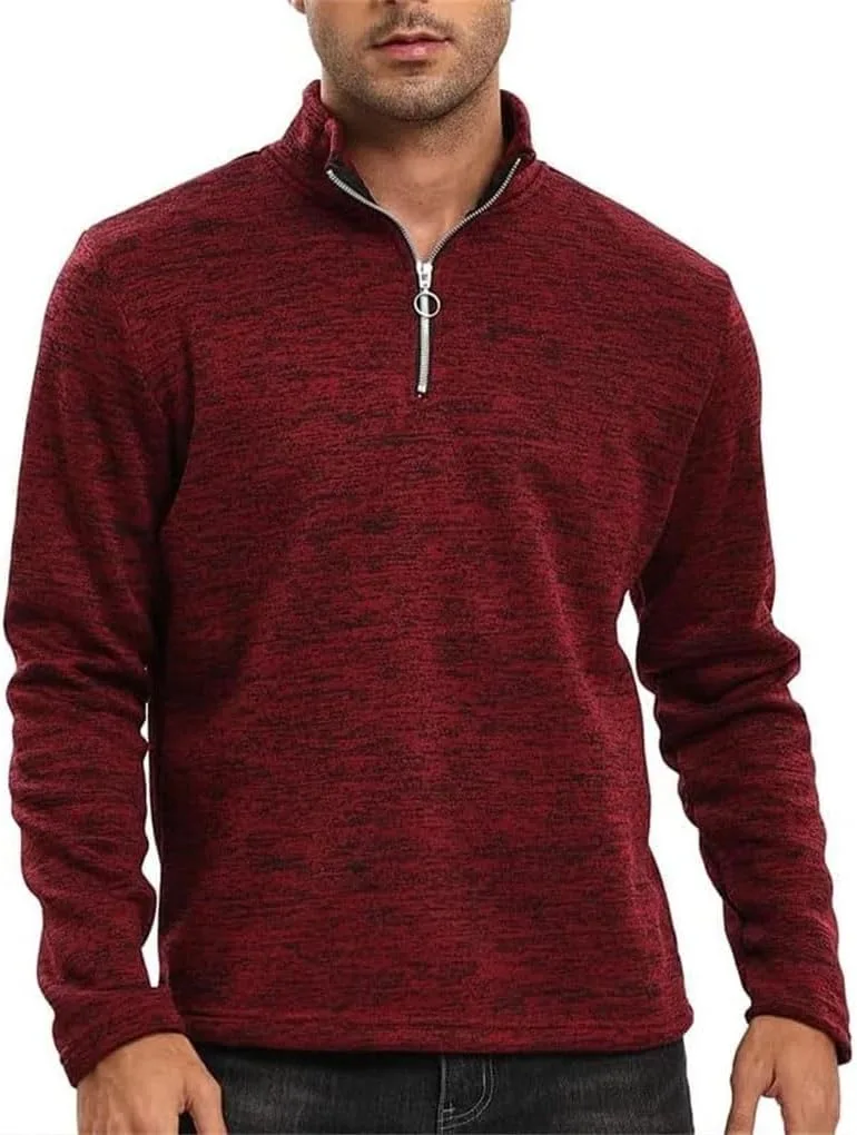 

Спортивный свитер мужской с молнией и полувысоким воротником