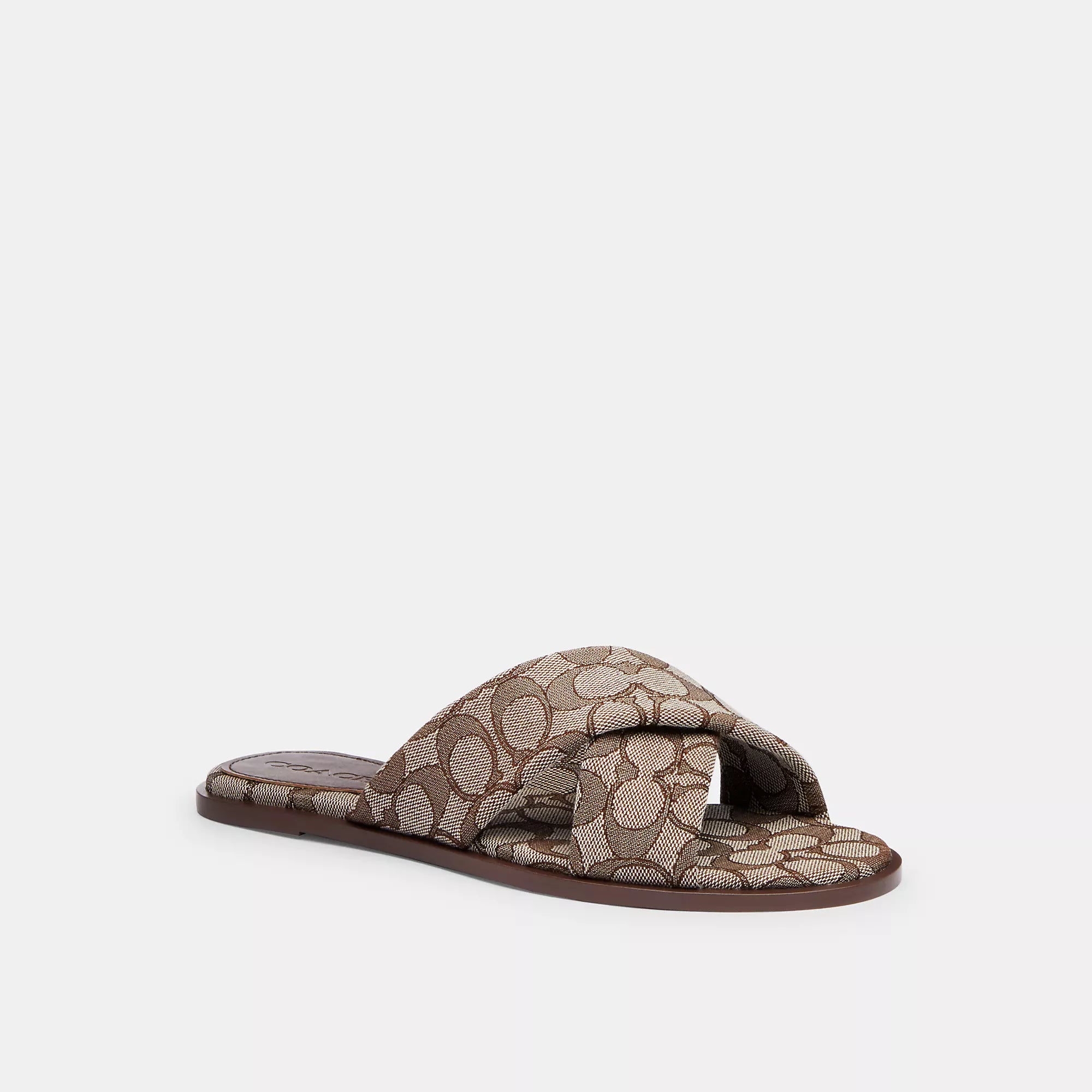 Coach Outlet Link Criss Cross Slide In Signature Jacquard, Oak