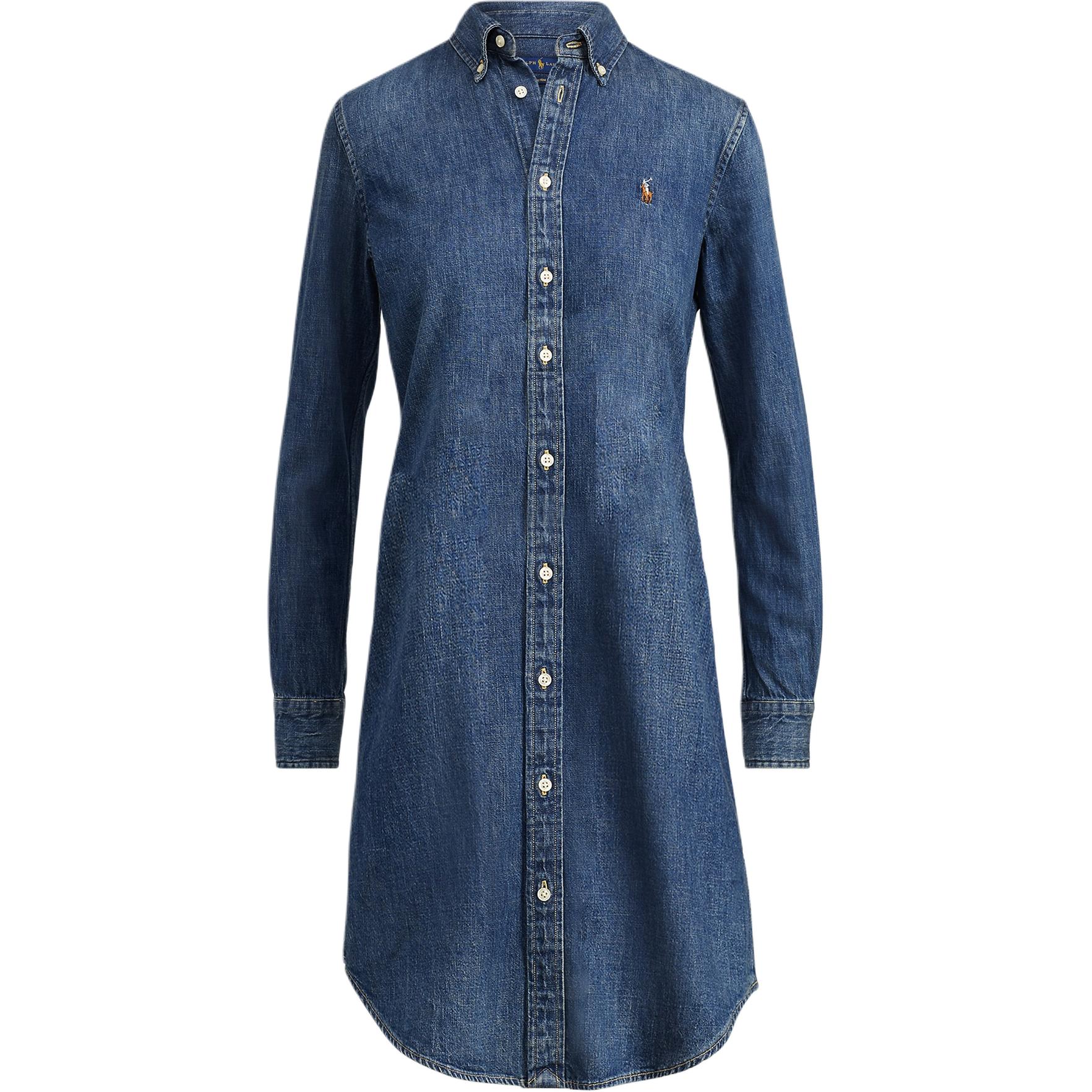 

SS22 Длинное платье с длинными рукавами Женское Синее Polo Ralph Lauren