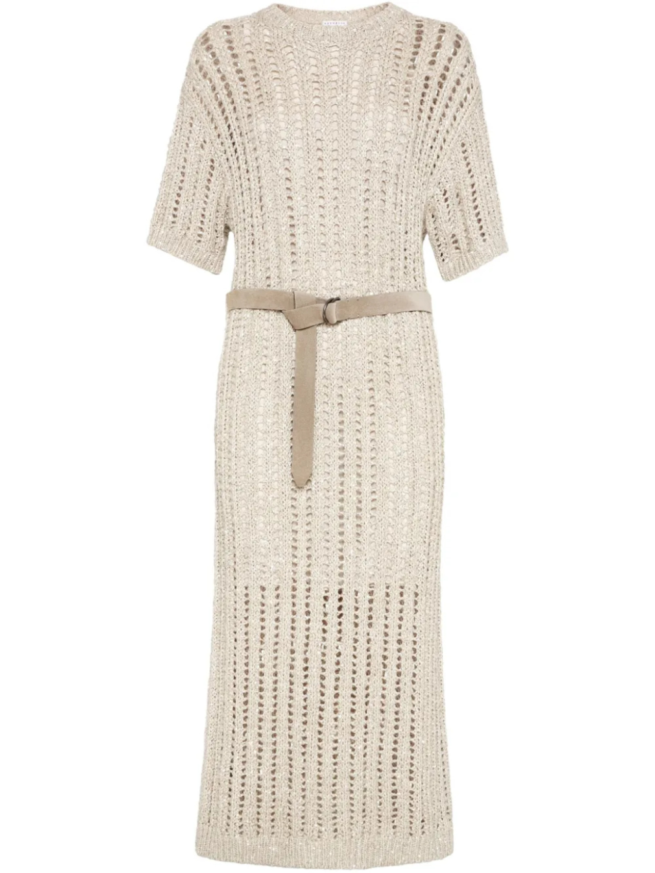 

Brunello Cucinelli трикотажное платье миди, нейтральный