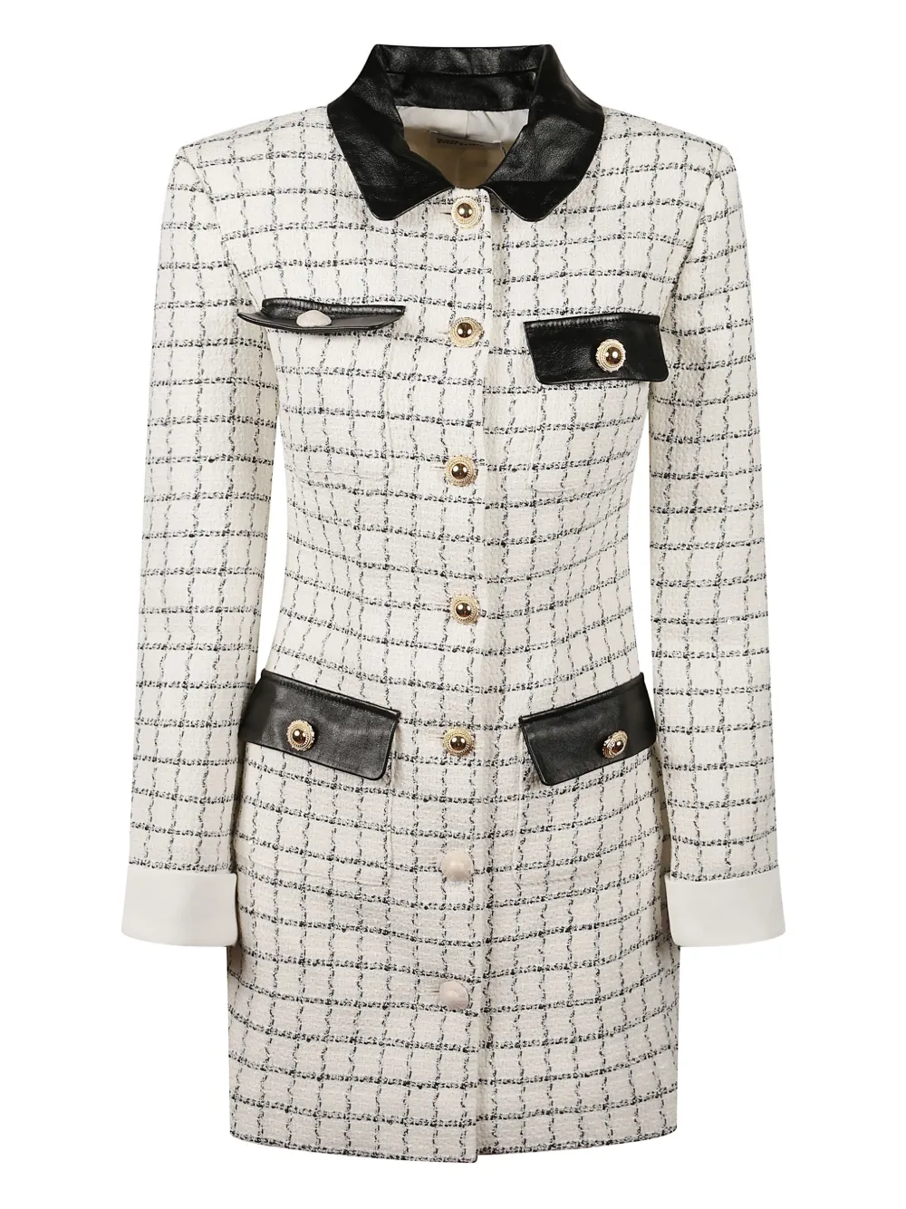 

Мини-платье с длинными рукавами из букле Self-Portrait, нейтральный