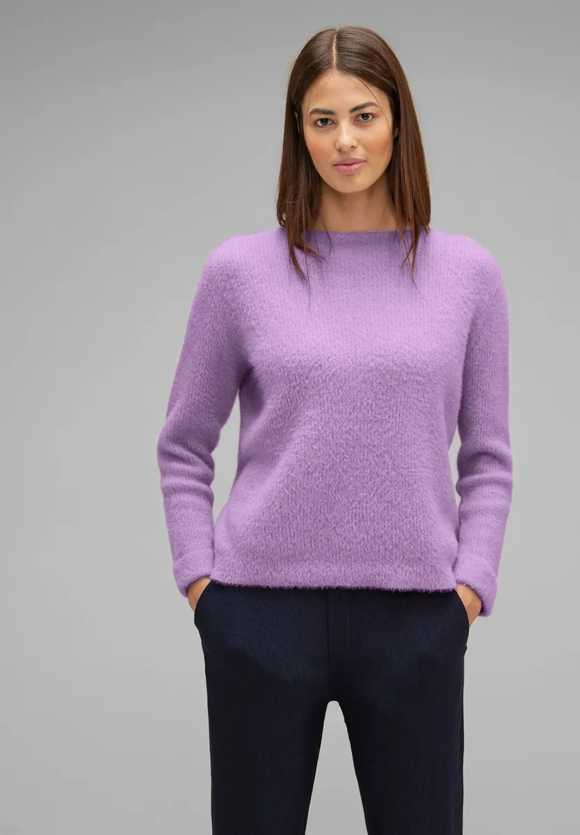 

Свитер STREET ONE с круглым вырезом и вырезом-лодочкой, цвет Soft Pure Lilac