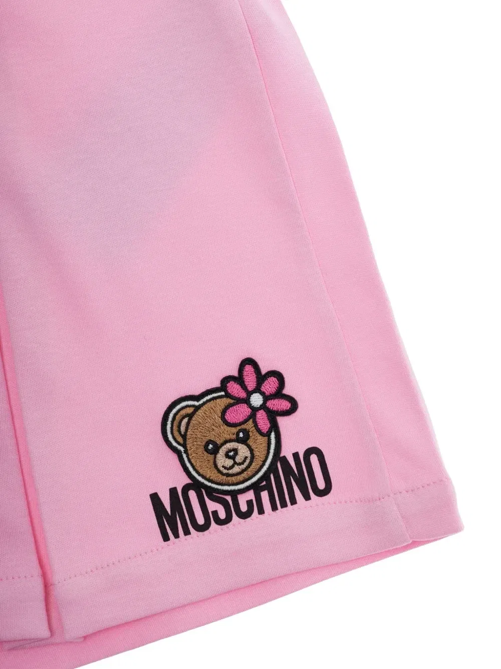 Шорты с вышивкой и складками Moschino Kids, розовый — фото 3
