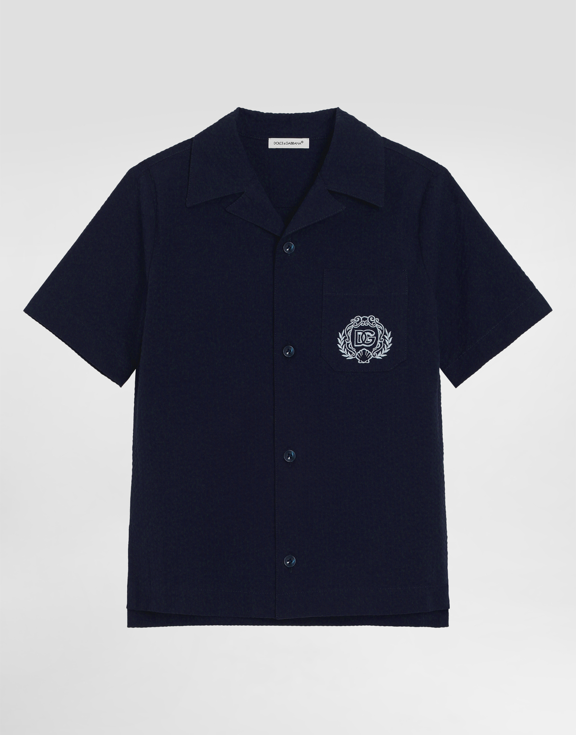 

Рубашка с короткими рукавами из хлопка Dolce&Gabbana, синий