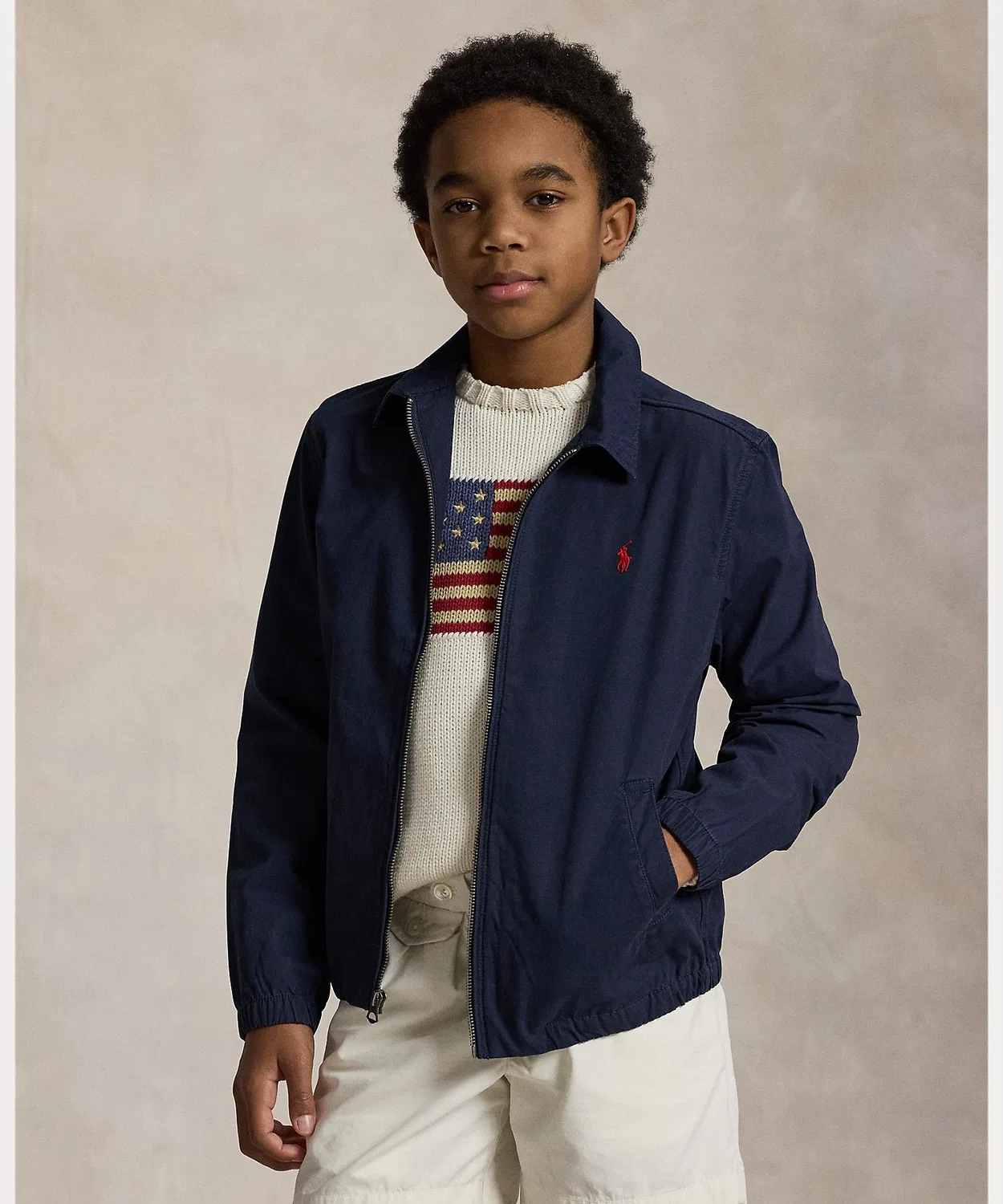 Куртка хлопковая поплиновая Ralph Lauren, тёмно-синяя