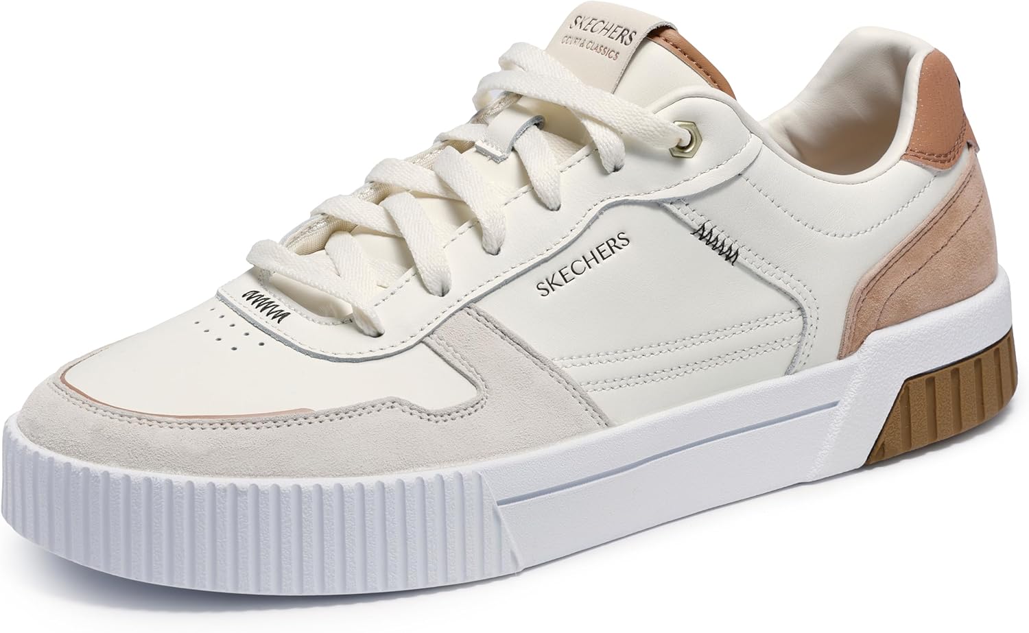 

Мужские кроссовки Skechers Jade Kovos из кожи и замши на шнуровке, коричневый