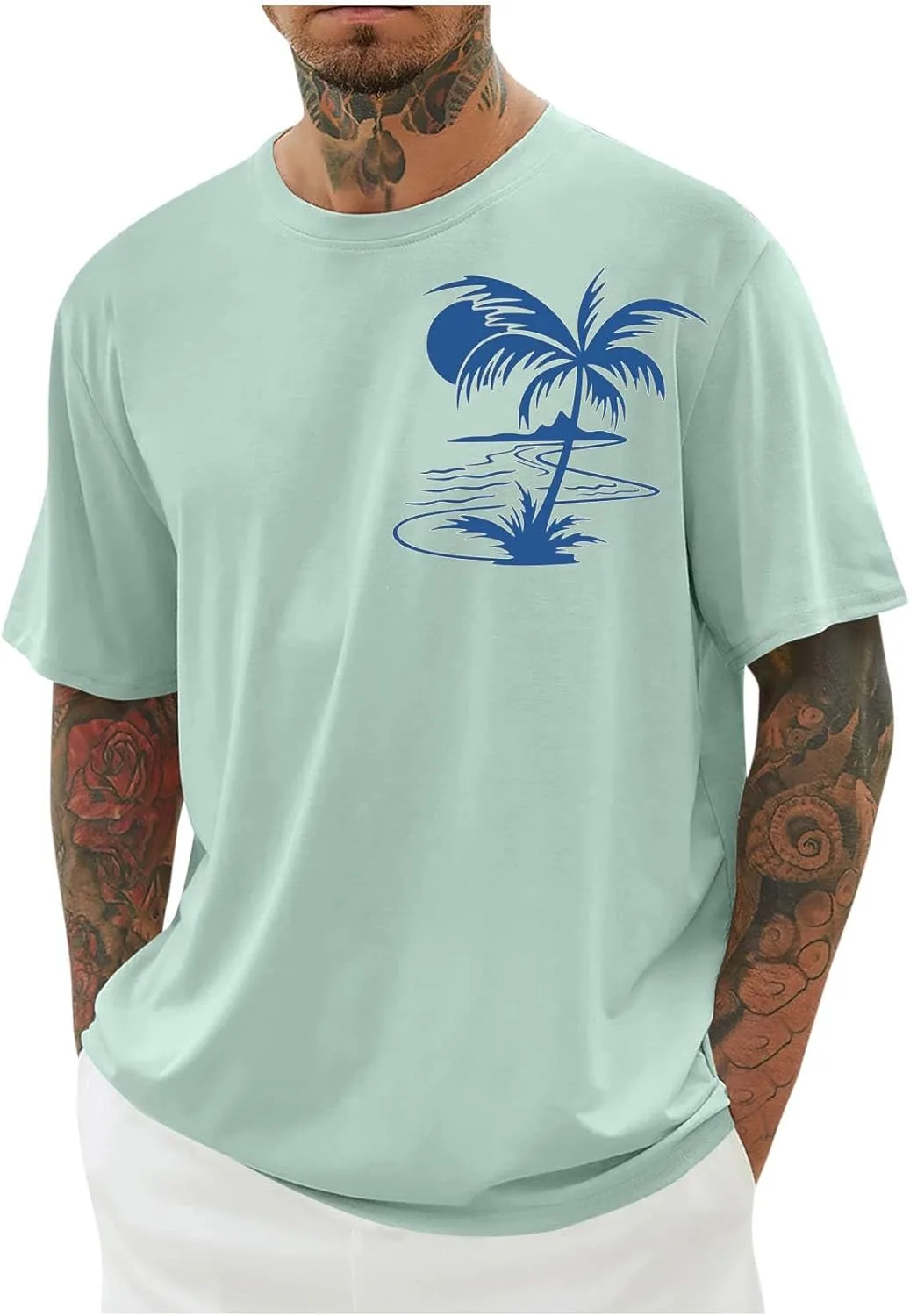 

Футболка мужская Muscularfit с принтом пальм