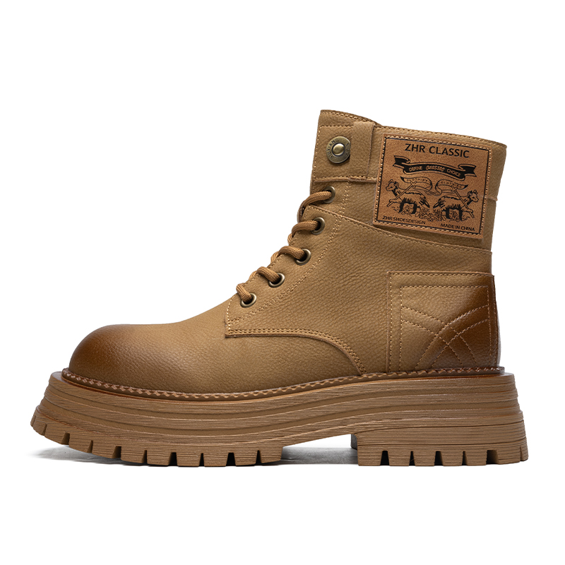 Женские ботинки Martin Yellow/Black/Brown ZHR, желтые [версия с флисовой подкладкой] - JT27A