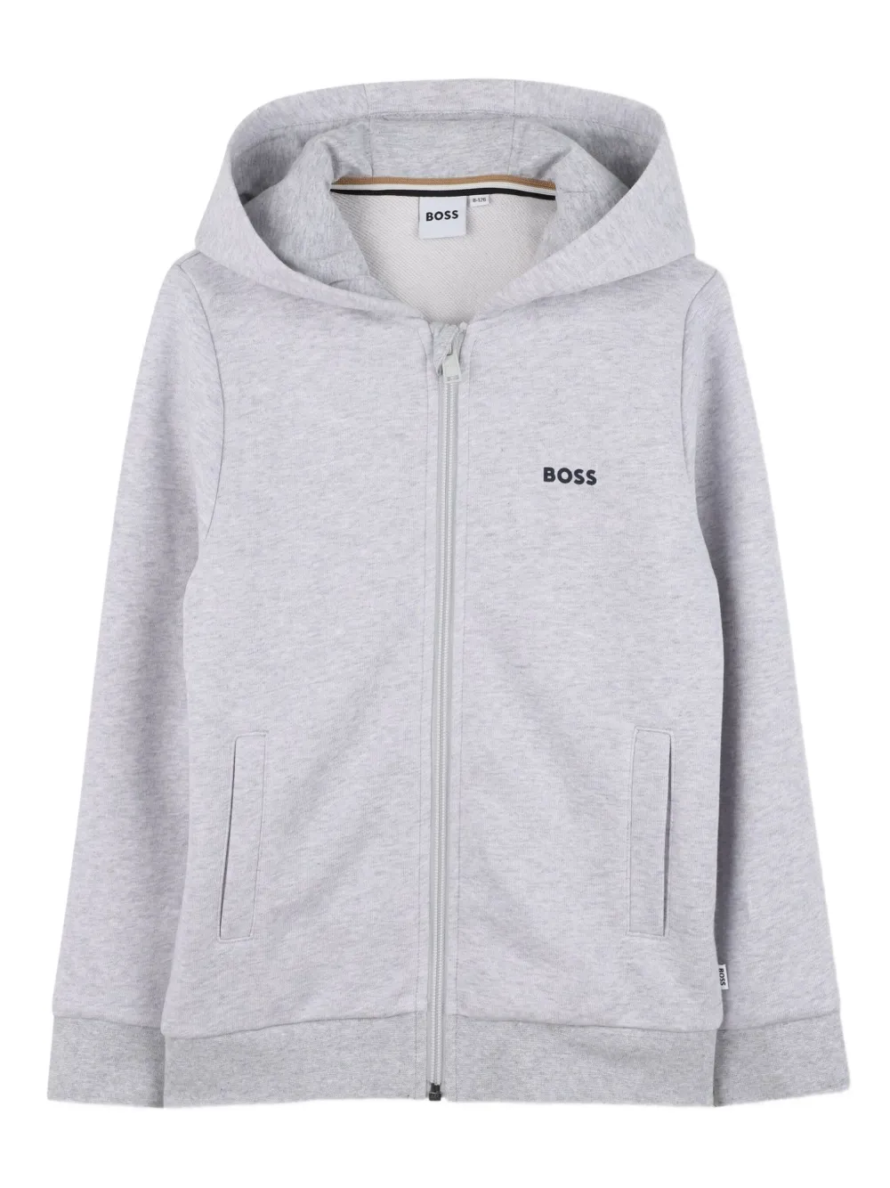 

Толстовка на молнии с логотипом BOSS Kidswear, серый
