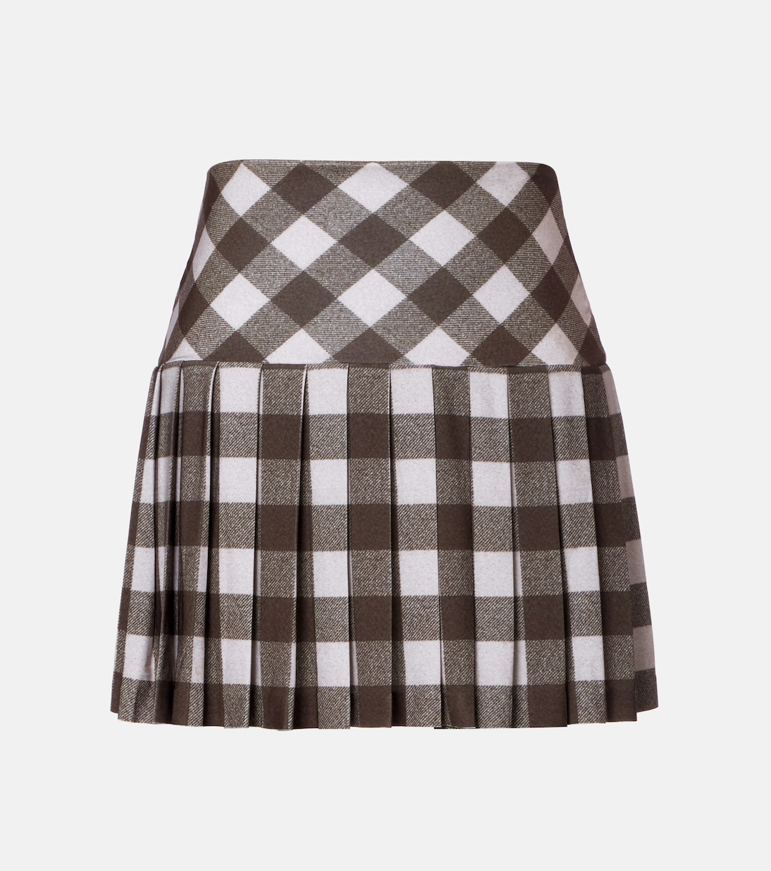 

Мини-юбка в клетку и складку Norma Kamali, Bark Box Plaid