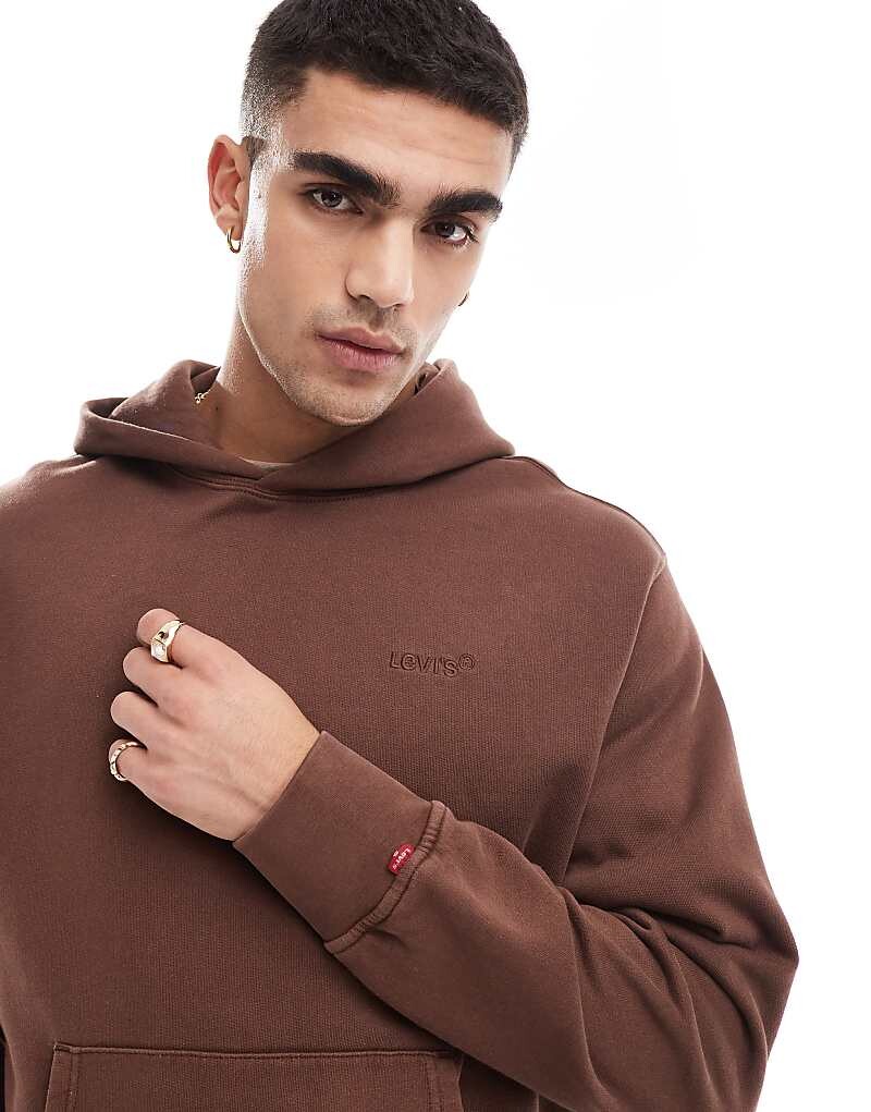 

Светло-коричневая худи Levi's Authentic с логотипом в тон