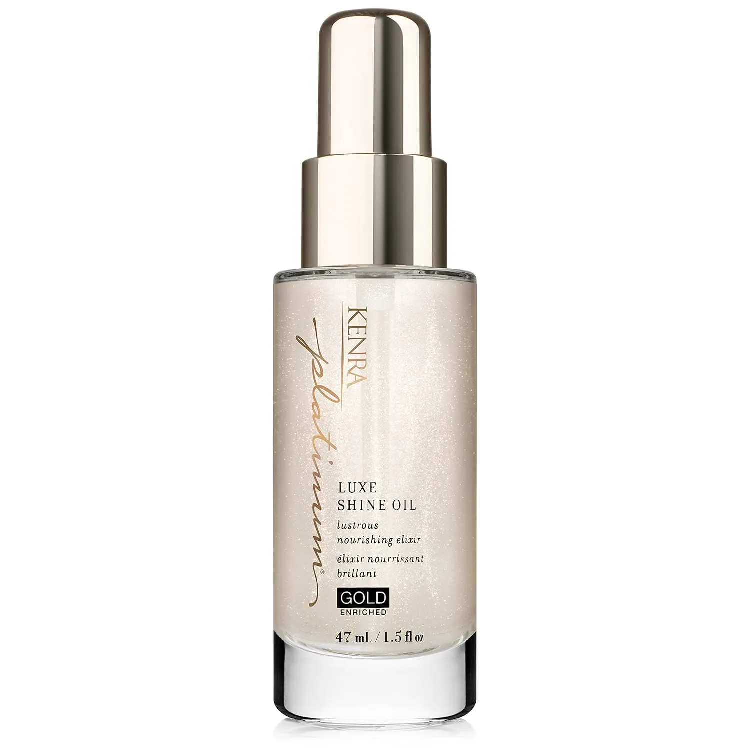 Kenra Professional Platinum Luxe Shine Oil, золотое питательное масло для сияния и укладки, термозащита до 232°C, для нормальных и густых волос, Gold