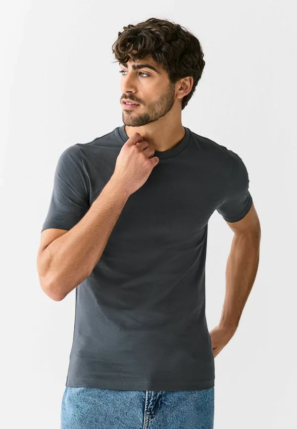 Базовая футболка muscle fitessential 6 pack Next, Black White Navy Grey — фото 2