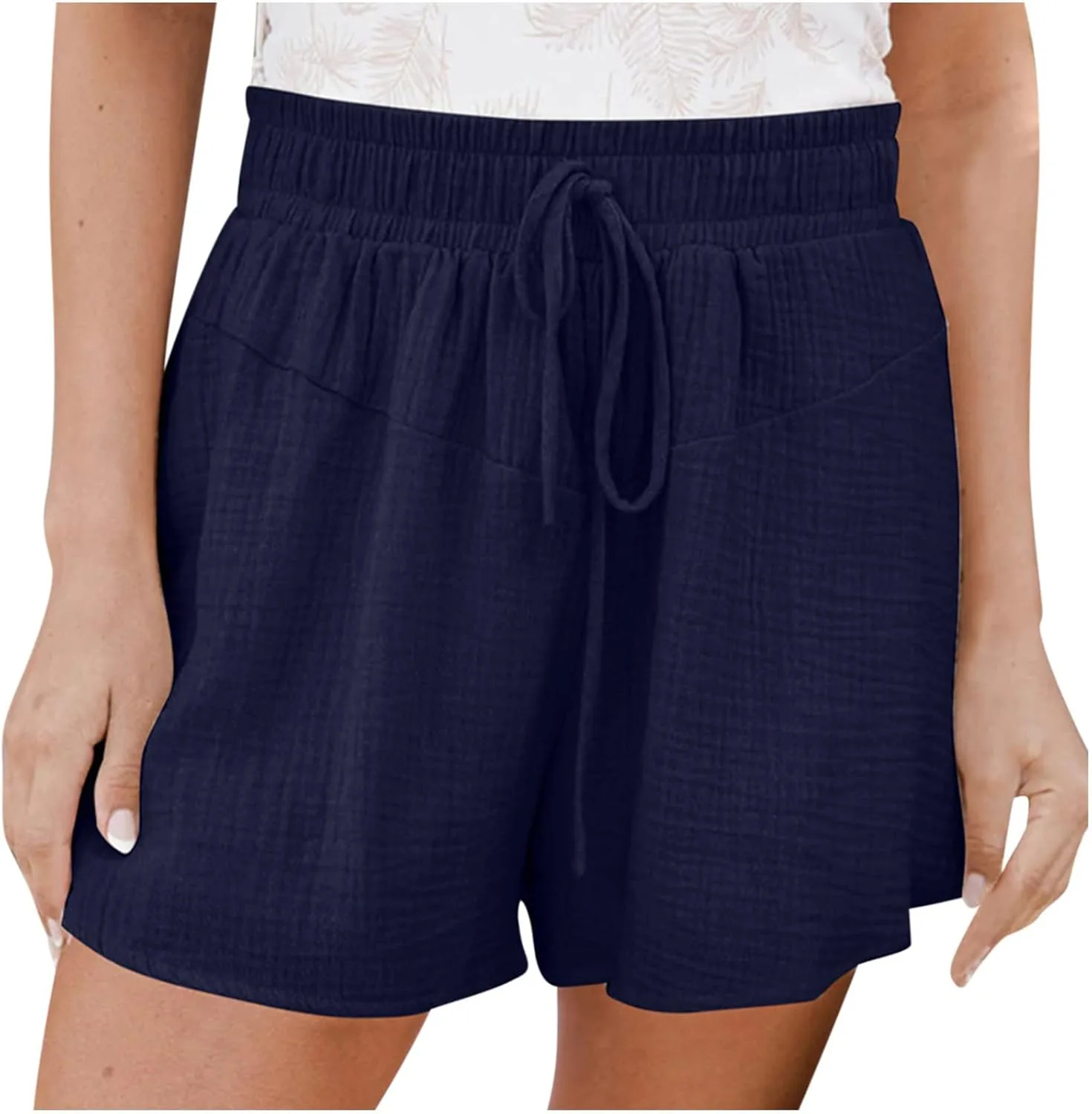 

XUNRYAN Женские шорты 7" дюймов с рюшами и высокой талией