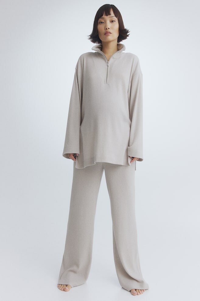 

Брюки в рубчик mama до и после H&M, серый